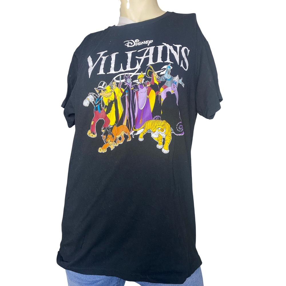 Disney Villains Ursula Graphic T-Shirt Mens XL Black Glitter Sparkle Tee